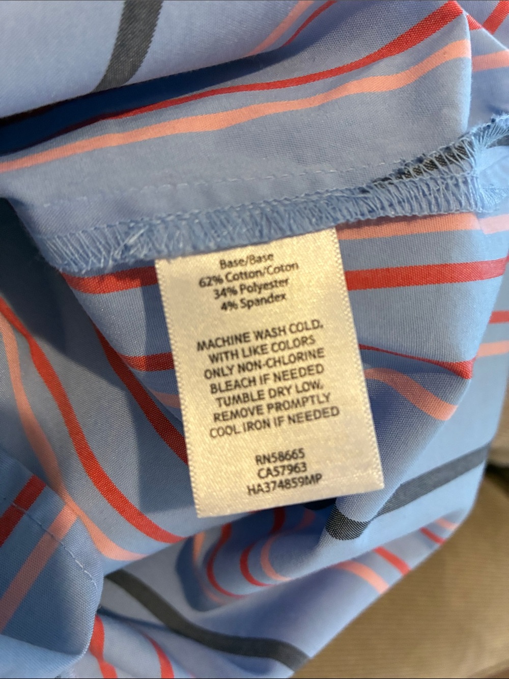Halogen Light Blue Striped Ruffle Blouse - Picture 3 of 4